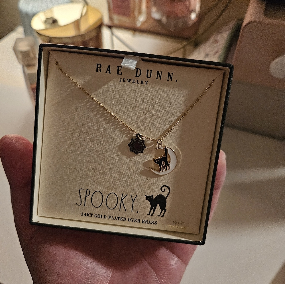 NWT Rae Dunn Necklace Black Cat